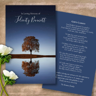 Sympathy Memorial Reflection Funeral Prayer Card