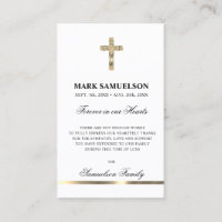 Sympathy Memorial Religious Cross Gold | PRAYER