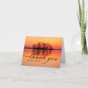 Sympathy Memorial Sunset Lake & Trees Thank You Card