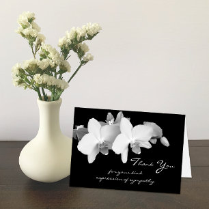 Sympathy Memorial Thank You Note Card -- Orchids