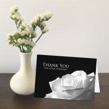 Sympathy Memorial Thank You Note Card -- Rose