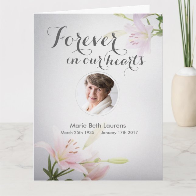 Sympathy Memorial Thank You Note Card with Photo (Front)