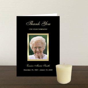 Sympathy Memorial Thank You Note Card with Photo
