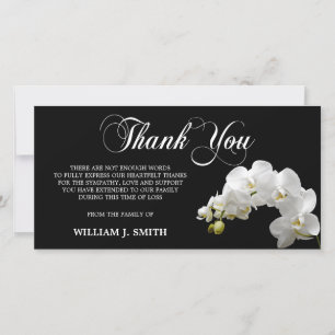 Sympathy Memorial THANK YOU White Orchids PHOTO Card