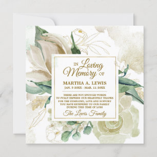 Sympathy Memory Creme Floral THANK YOU