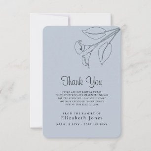 Sympathy Memory Flower Thank You Card