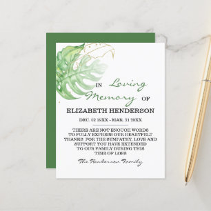 Sympathy Memory /Thank you.