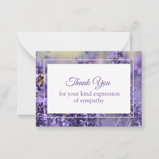 Sympathy Messages With Lavender Background Card (Front)
