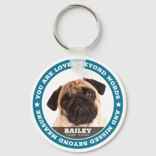 Sympathy Modern Simple Custom Pet Photo Keepsake Key Ring