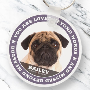 Sympathy Modern Simple Custom Pet Photo Keepsake Key Ring