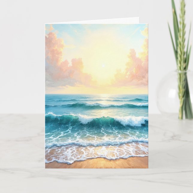 Sympathy Ocean Surf and Sunrise Card (Front)