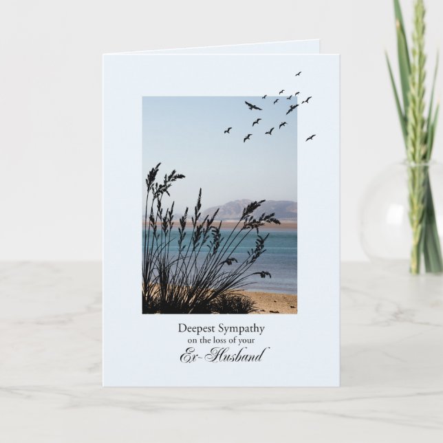 Sympathy on Loss of Ex-Husband, Seaside Scene Card (Front)