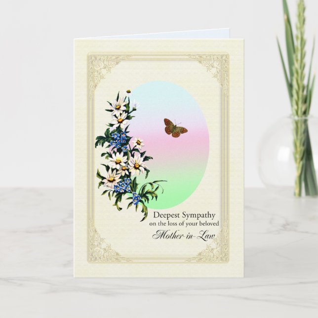 Sympathy on Loss of Mother-in-Law, Flowers Card (Front)
