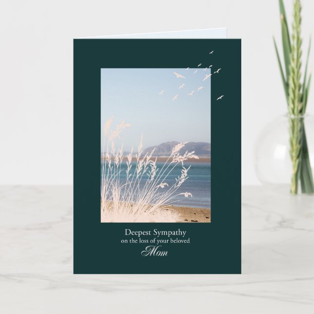 Sympathy on Loss of Mum, Seaside Scene Card (Front)