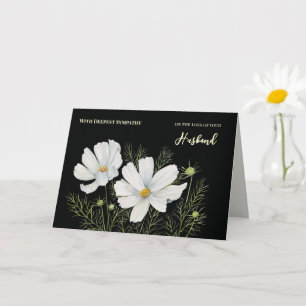 Sympathy on the Loss of Husband White Cosmos Card