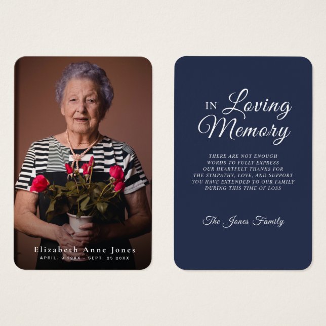 Sympathy Photo Card (Front & Back)