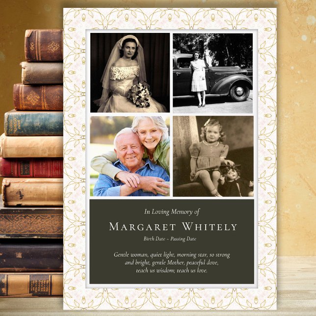 Sympathy Photo Collage Funeral Thank You Card (Sympathy Photo Collage In Loving Memory Funeral Thank You Card)