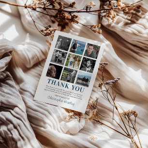 Sympathy Photo Collage Funeral Thank You Card