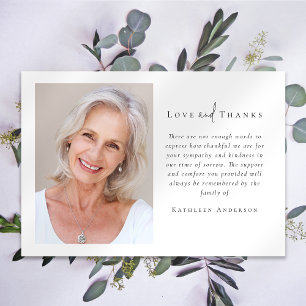 Sympathy Photo Funeral  Thank You Card