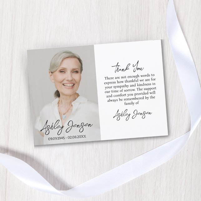 Sympathy Photo Funeral Thank You Card (Creator Uploaded)