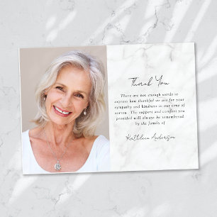 Sympathy Photo Funeral  Thank You Card