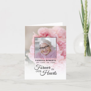 Sympathy Pink Carnations THANK YOU PHOTO Card
