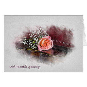 sympathy pink rose on violin