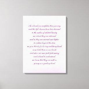 Sympathy poem art canvas print