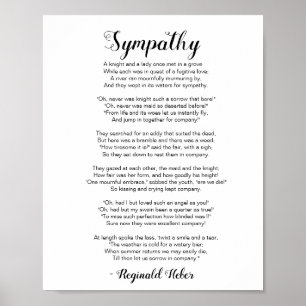 Sympathy Poem by Reginald Heber Poster