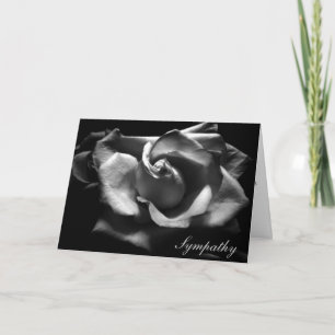 Sympathy Rose Black And White Card