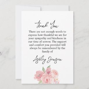 Sympathy Rose Photo Funeral Thank You Card