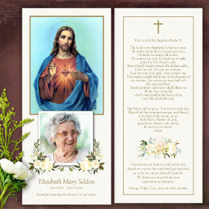 Sympathy Sacred Heart Funeral Thank You Card