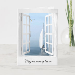 Sympathy Sailboat in Window Card