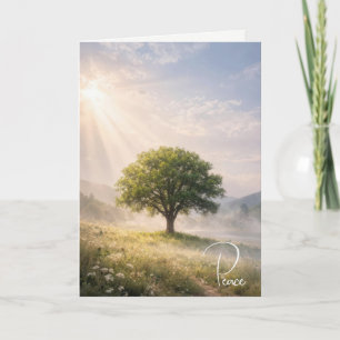 Sympathy Solitary Tree with Sunbeams Card