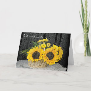 Sympathy Sunflowers with Raindrops Card