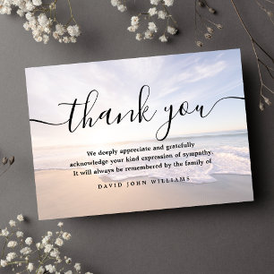 Sympathy Thank You Beach Ocean Funeral Card