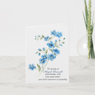 Sympathy Thank You Blue Flowers Card