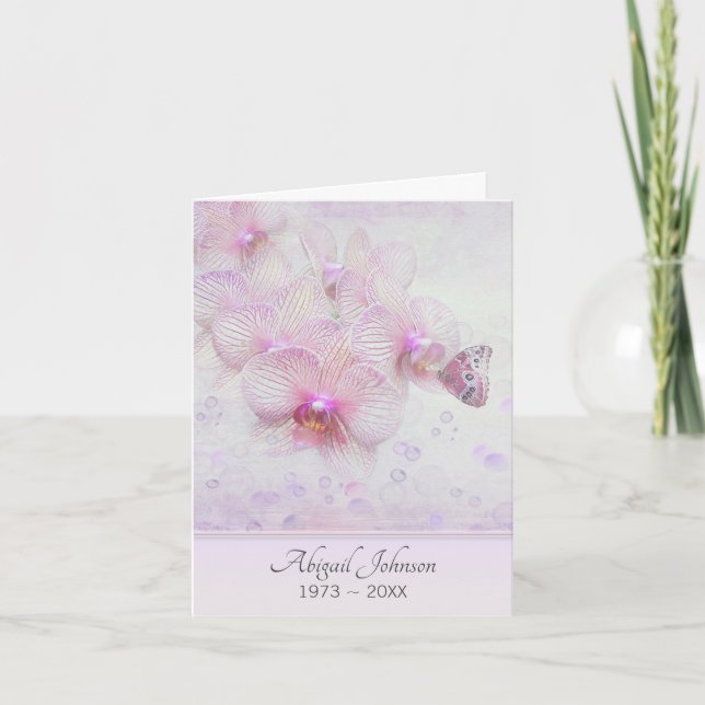 Sympathy Thank You Butterfly On an Orchid Card (Front)