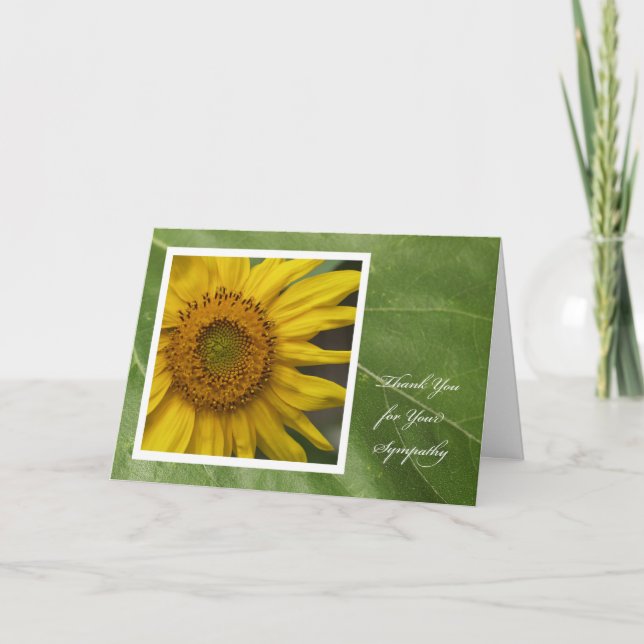Sympathy Thank You Card -- Sunflower Thank You (Front)