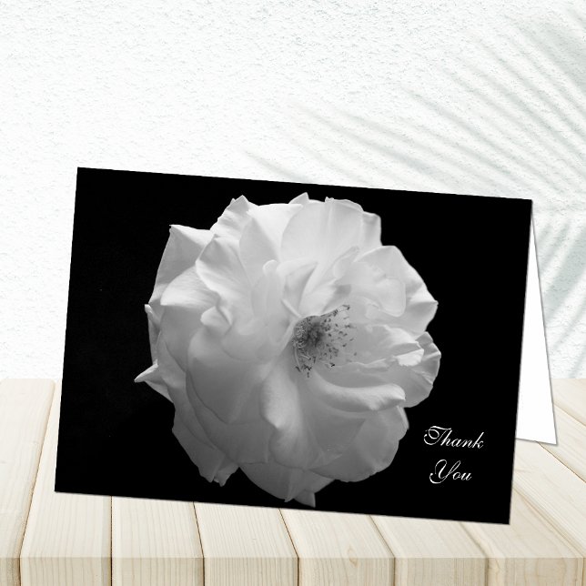 Sympathy Thank You Card -- White Rose (Creator Uploaded)