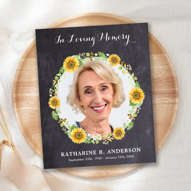 Sympathy Thank You Cards Sunflowers Photo Funeral  (Creator Uploaded)