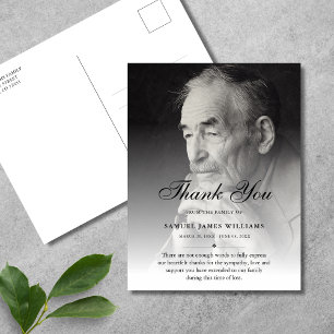 Sympathy Thank You Custom Funeral Photo Postcard