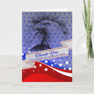 Sympathy Thank You Eagle with Stars and Stripes Card