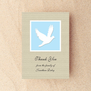 Sympathy Thank You Flat Card - Dove