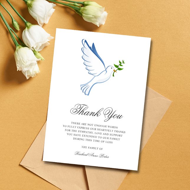 Sympathy Thank You Funeral Dove Bereavement Invitation (Creator Uploaded)