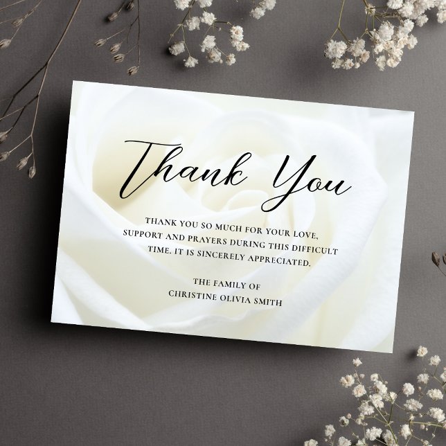 Sympathy Thank You Funeral Floral Bereavement (Floral Sympathy Thank You Card)