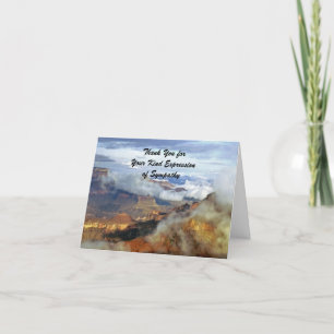 Sympathy Thank You, Grand Canyon Clouds Note You Card