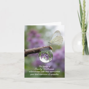 Sympathy Thank You Lilacs and Raindrop Card