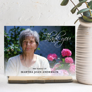 Sympathy THANK YOU Memorial add PHOTO Card