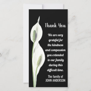 Sympathy Thank You Memorial White Lily Flower Card